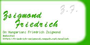 zsigmond friedrich business card